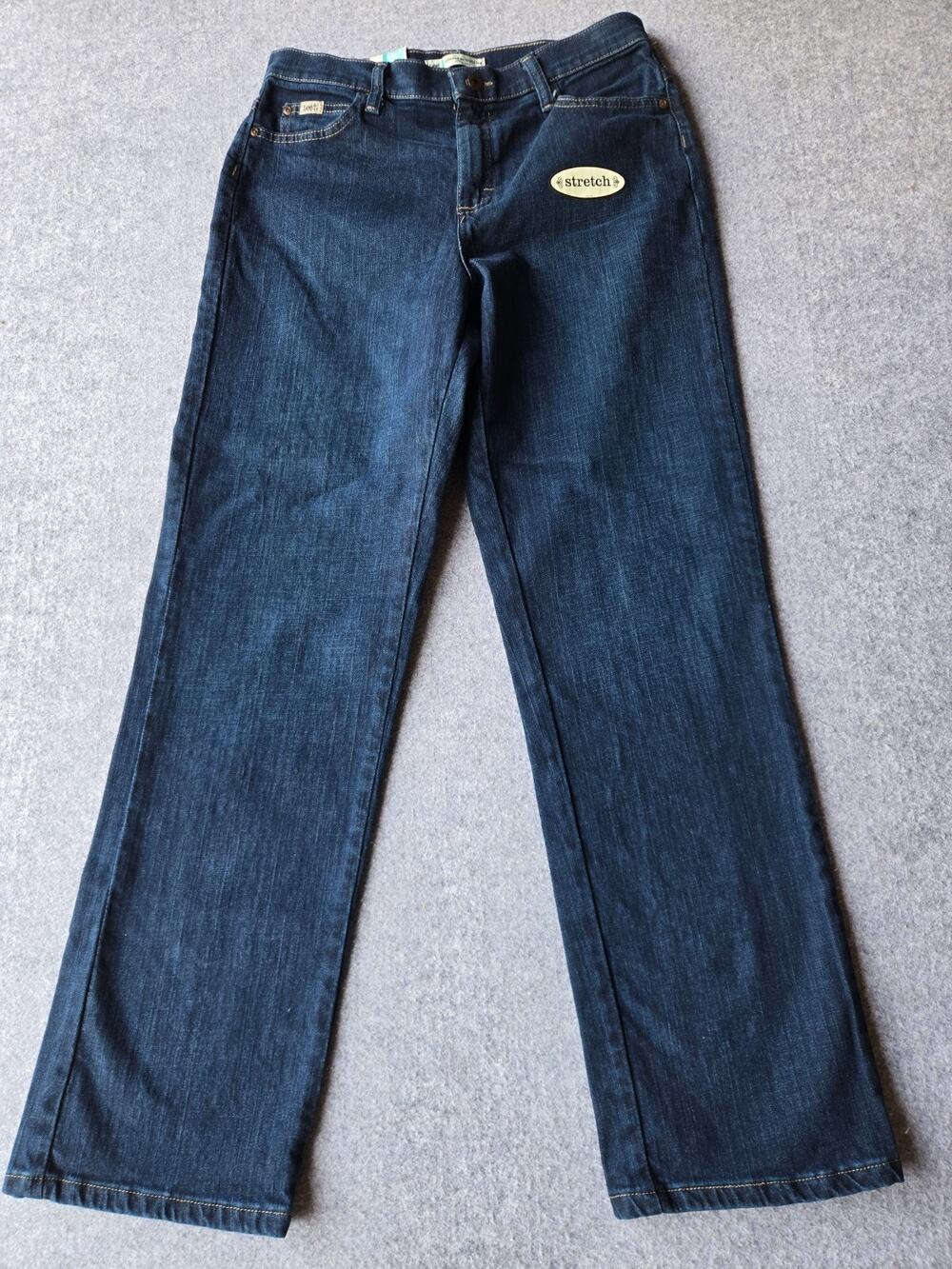 Lee Women's Jeans Relaxed Straight Leg Stretch Dark Wash Size 8 Medium